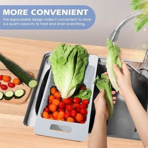 Dish Drainer Rack Kitchen Sink Colander Over Sink Shelves Collapsible Strainer Drain Basket Extendable Storage Organize. Product Type: Colanders & Strainers