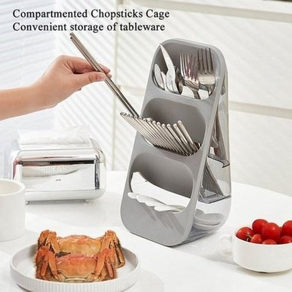 Cutlery Storage Box Multi-functional Drain Rack Fork