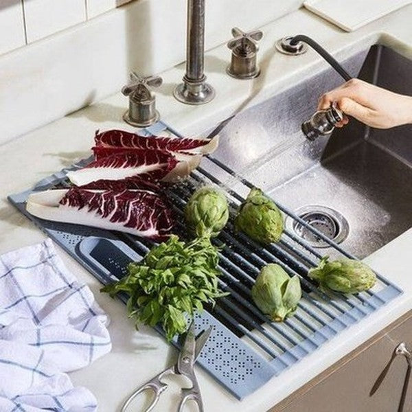 Roll Up Dish Drainer Over Sink Sheet Bottle Food Drainer Strainer Basket Strainer Drainer Tableware Dish Storage. Kitchen Tools and Utensils: Dish Racks and Drain Boards.