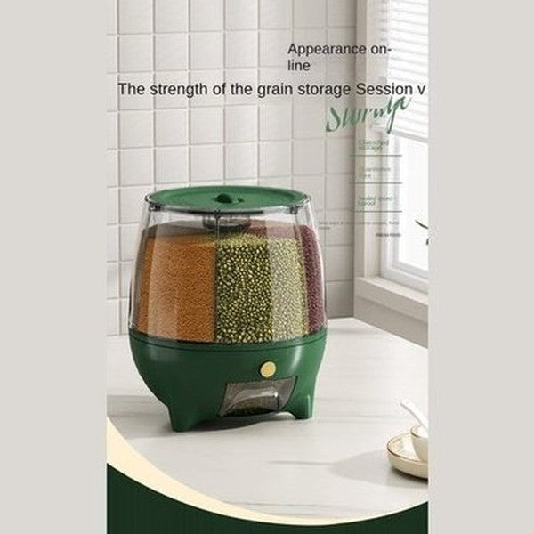 360° Swivel Sealed Rice Storage Dispenser Bucket. Large Capacity Cereal Grain Rice Storage Container. Sealed Cereal Dispenser. Type: Food Storage Containers.