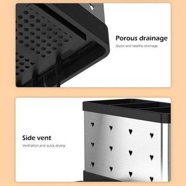 Kitchen Cutlery Storage Shelves Drain Tableware Holder Chopstick Spoon Fork Storage Box Chopsticks Cage Save Space. Type: Kitchen Utensil Holders & Racks.