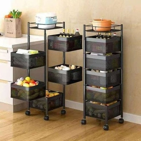 Experience 360° Rotation with Lock for Easy Movement with this Carbon Steel Rotating Storage Rack. Kitchen Organizers: Type: Kitchen Utensil Holders & Racks.