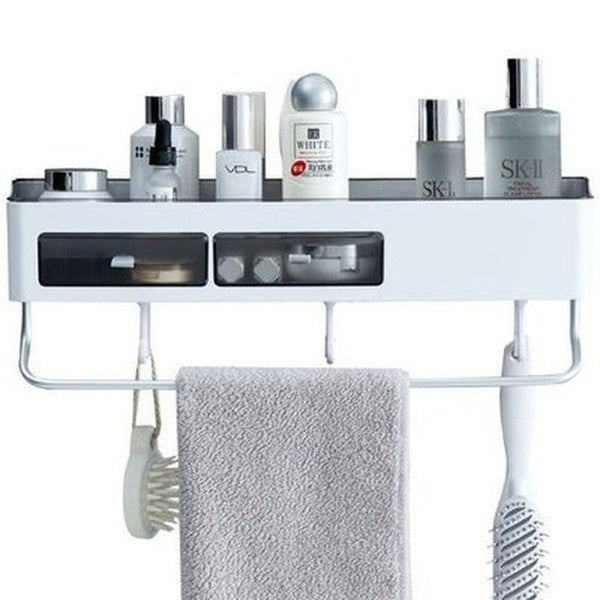 Bathroom Shelf Punch-Free Bathroom Shelf Wall Mounted Storage Rack Towel Wall Mounted Bathroom Shelves Cosmetic Storage. Bathroom Accessory Mounts.