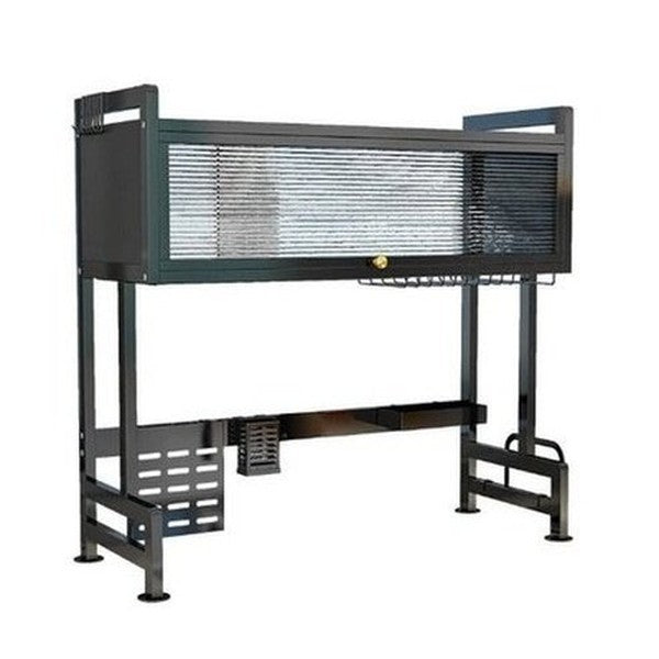 Dish Rack Adjustable Dust Proof Shelf with Cabinet