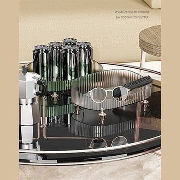 Acrylic Tray Cosmetic Organizer Desktop Decorative Makeup Storage Box Plate Home Fruit Seasoning Storage Rack Desktop Shelf. Type: Household Storage Containers