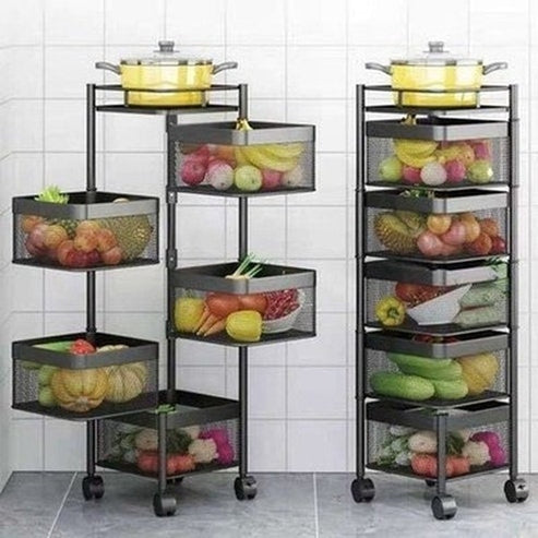 Experience 360° Rotation with Lock for Easy Movement with this Carbon Steel Rotating Storage Rack. Kitchen Organizers: Type: Kitchen Utensil Holders & Racks.