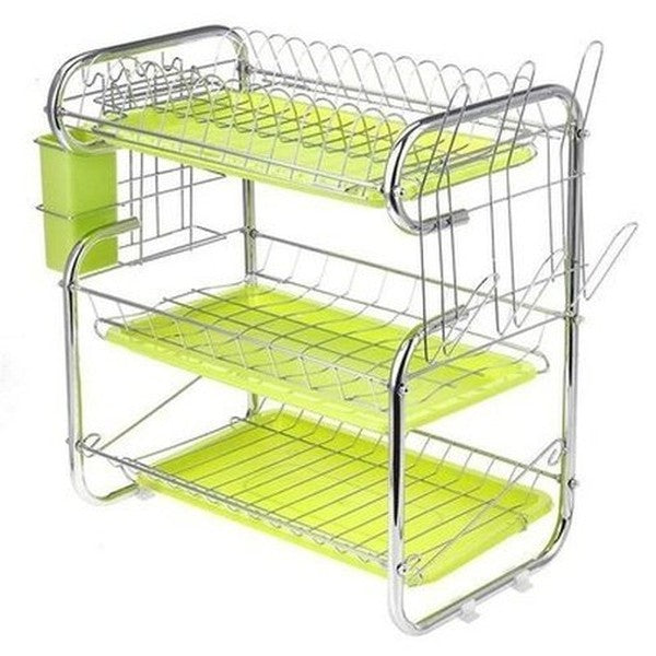 3 Tier Chrome-Plated Steel Dish Drainer Rack