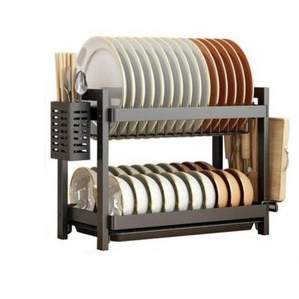 Multi-functional Pantry Kitchen Counter Shelf Organizer Dish Drainer Tableware Drainboard Bowl Plate Drying Rack Spice Storage. Type: Dish Racks & Drain Boards