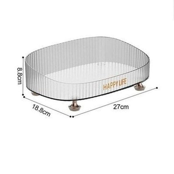 Acrylic Tray Cosmetic Organizer Desktop Decorative Makeup Storage Box Plate Home Fruit Seasoning Storage Rack Desktop Shelf. Type: Household Storage Containers