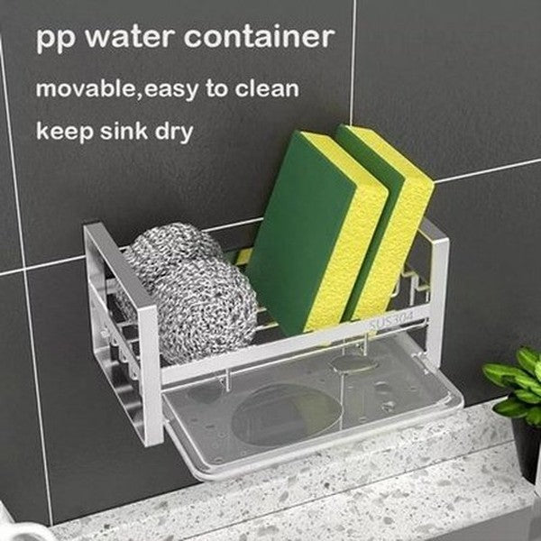 Large Sponge Holder Kitchen Sink Shelf Holder Cleaning Brush Soap Organizer Storage Rack with Drain Tray. Kitchen Organizers: Kitchen Utensil Holders & Racks.