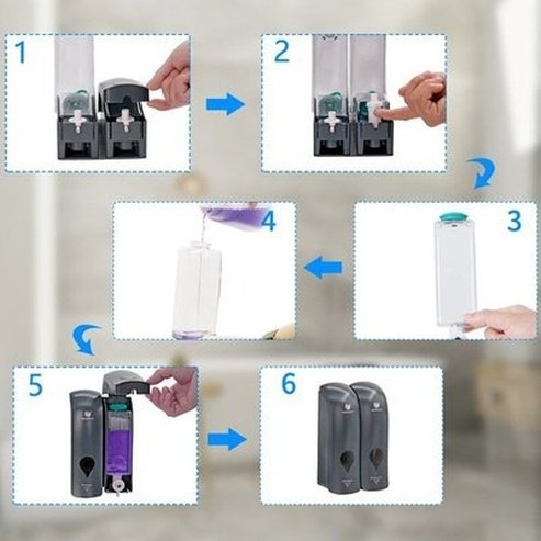 Shampoo soap dispenser Wall-mounted Manual Hand Soap Dispenser Pump Shampoo Lotion Shower Gel Container. Bathroom Accessories. Soap and Lotion Dispensers