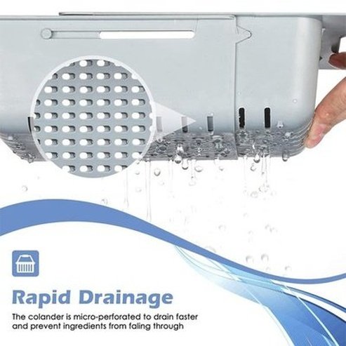 Dish Drainer Rack Kitchen Sink Colander Over Sink Shelves Collapsible Strainer Drain Basket Extendable Storage Organize. Product Type: Colanders & Strainers