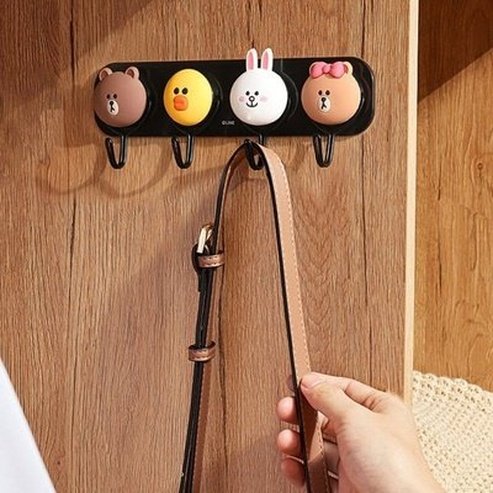 LINE FRIENDS Brown Sally Cony Choco Cartoon Bathroom Towel Hook Living Room Door Back Clothes Hook Wall Storage Hooks. Storage & Organization. Storage Hooks & Racks.