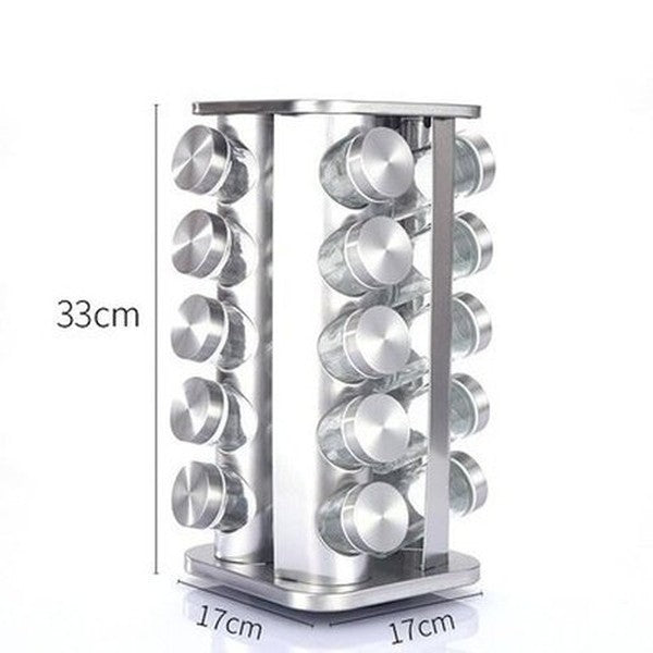 Rotating Stainless Steel Spice Organizer Rack