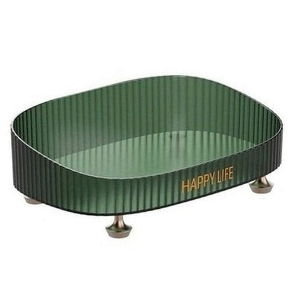 Acrylic Tray Cosmetic Organizer Desktop Decorative Makeup Storage Box Plate Home Fruit Seasoning Storage Rack Desktop Shelf. Type: Household Storage Containers