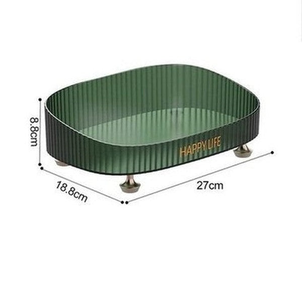 Acrylic Tray Cosmetic Organizer Desktop Decorative Makeup Storage Box Plate Home Fruit Seasoning Storage Rack Desktop Shelf. Type: Household Storage Containers