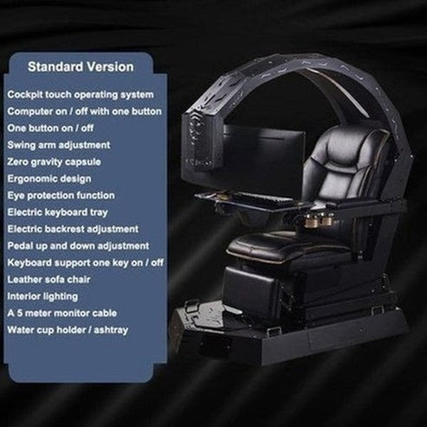 Comfortable High Back Gaming Chair Racing Simulator Scorpion Gaming Cockpit 5 Screens Computer LED Lights Ergonomic Massage. Furniture. Type: Gaming Chairs.