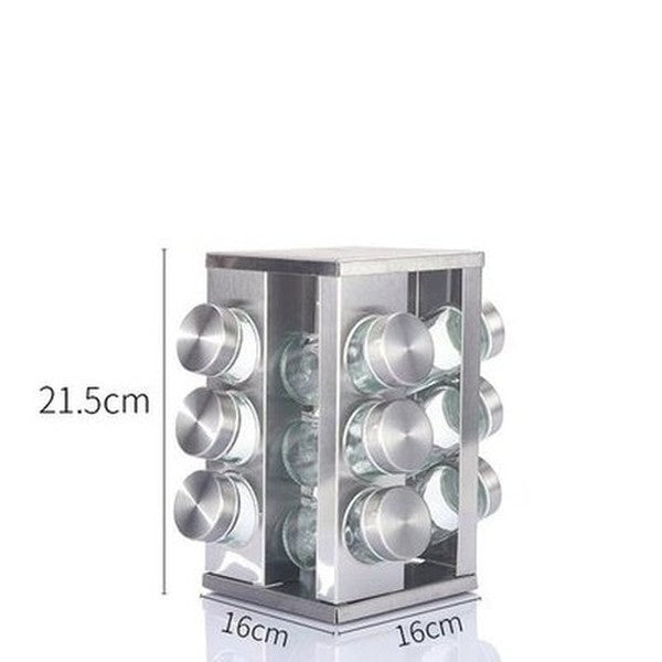 Rotating Stainless Steel Spice Organizer Rack