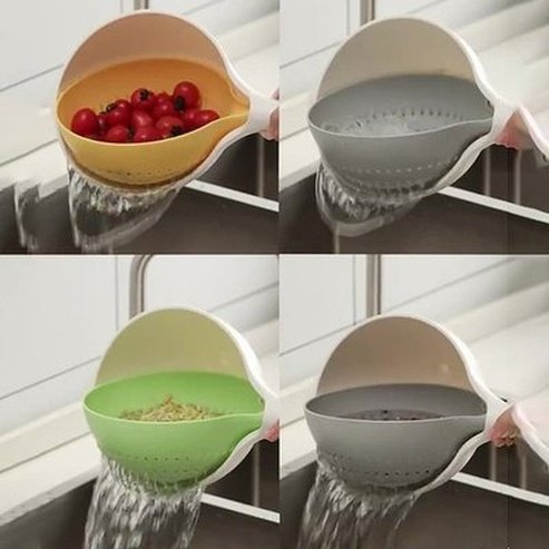 Double Layer Swivel Drain Basket With Handle Vegetable Fruit Washing Basket Kitchen Organizer. Kitchen Tools & Utensils. Product Type: Colanders & Strainers.