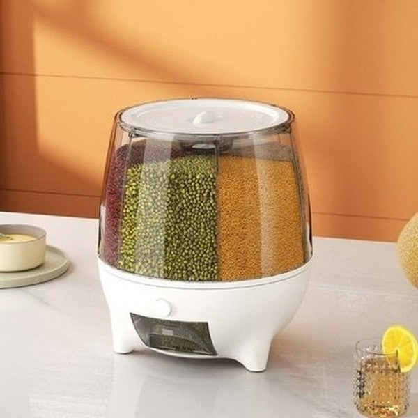360° Swivel Sealed Rice Storage Dispenser Bucket. Large Capacity Cereal Grain Rice Storage Container. Sealed Cereal Dispenser. Type: Food Storage Containers.