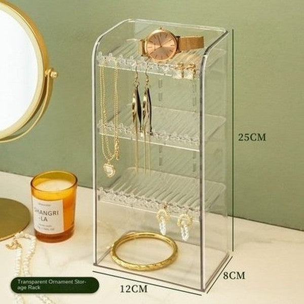 Cosmetic Storage Organizer Box Lipstick Holder Jewelry Organizer Clear Makeup Brush Shelf Desktop Dressing Table. Storage & Organization: Household Storage Containers.