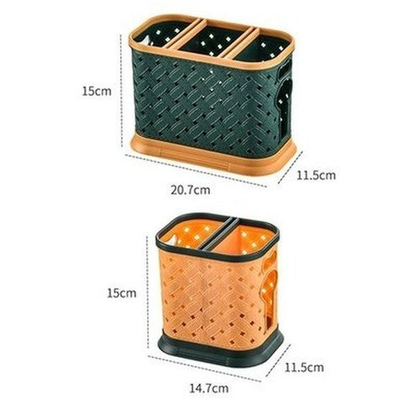 3 Grid Plastic Knife Cage Hollow Drain Cutlery Holder Knives Spoon Fork Storage Rack Container Kitchen Organizer. Kitchen Organizers. Type: Knife Blocks & Holders.