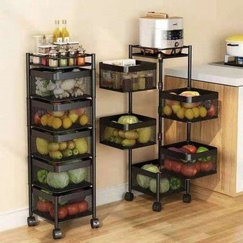 Experience 360° Rotation with Lock for Easy Movement with this Carbon Steel Rotating Storage Rack. Kitchen Organizers: Type: Kitchen Utensil Holders & Racks.