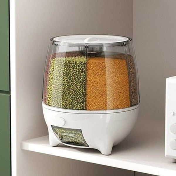 360° Swivel Sealed Rice Storage Dispenser Bucket. Large Capacity Cereal Grain Rice Storage Container. Sealed Cereal Dispenser. Type: Food Storage Containers.