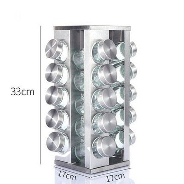 Rotating Stainless Steel Spice Organizer Rack