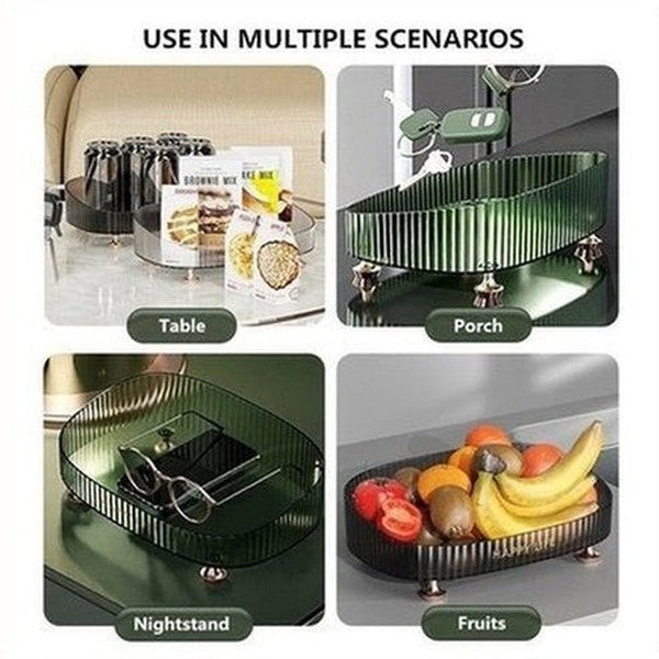 Acrylic Tray Cosmetic Organizer Desktop Decorative Makeup Storage Box Plate Home Fruit Seasoning Storage Rack Desktop Shelf. Type: Household Storage Containers