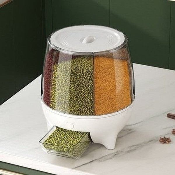 360° Swivel Sealed Rice Storage Dispenser Bucket. Large Capacity Cereal Grain Rice Storage Container. Sealed Cereal Dispenser. Type: Food Storage Containers.