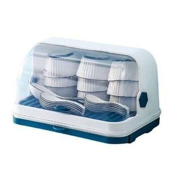 Plastic Drain Dish Storage Shelves with Transparent Lid