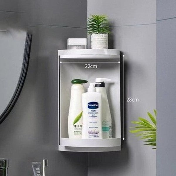 2 Layer Shower Corner Shampoo Shelf Storage 360 Rotating Wall-Mounted Shelf Shampoo Cosmetics Household Bathroom. Product Type: Bathroom Accessory Mounts.