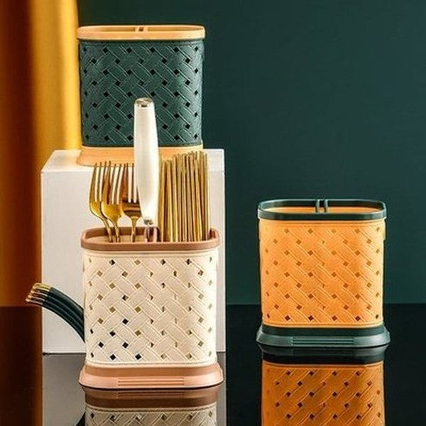 3 Grid Plastic Knife Cage Hollow Drain Cutlery Holder Knives Spoon Fork Storage Rack Container Kitchen Organizer. Kitchen Organizers. Type: Knife Blocks & Holders.