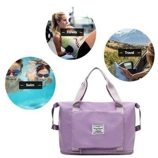 Foldable Shoulder Bag Backpacks Canvas Large Foldable Travel Crossbody Bag – Dondepiso