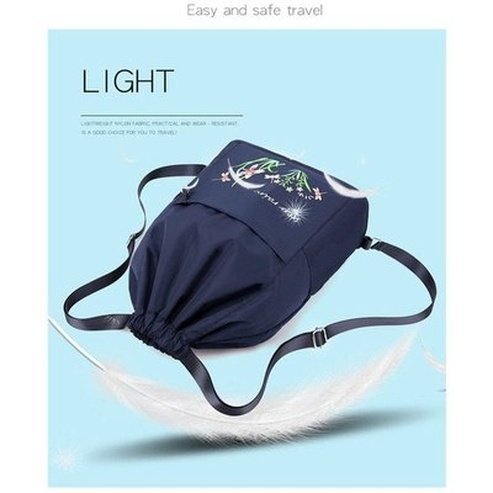 Embroidered Drawstring Backpack Backpacks Embroidered Drawstring Foldable Backpack