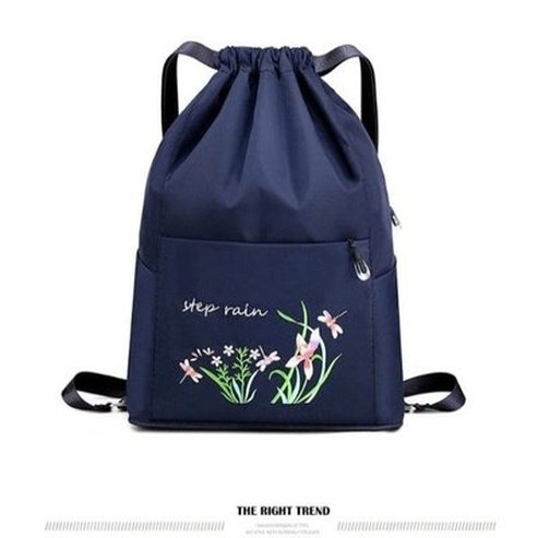 Embroidered Drawstring Backpack Backpacks Embroidered Drawstring Foldable Backpack