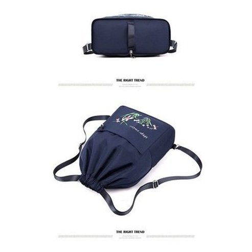 Embroidered Drawstring Backpack Backpacks Embroidered Drawstring Foldable Backpack