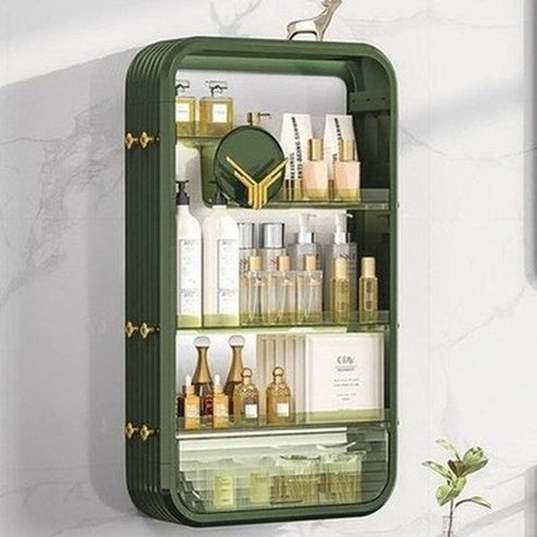 Cosmetics Wall Shelving Bathroom Accessory Mounts Green Cosmetics Luxury Layered Wall Storage Shelving · Dondepiso