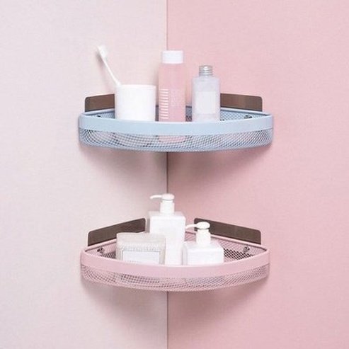 Bathroom Corner Rack Bathroom Accessory Mounts Punch-Free Bath Shampoo Corner Rack – Dondepiso