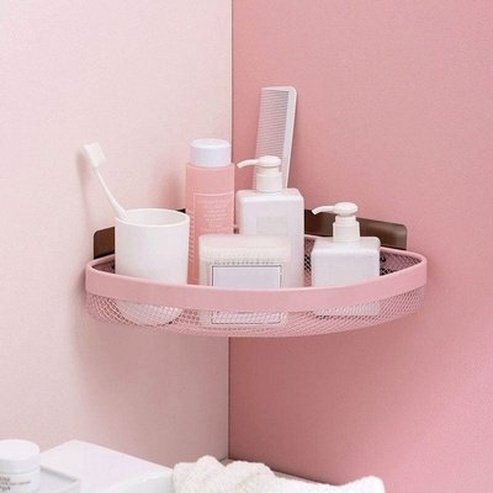 Bathroom Corner Rack Bathroom Accessory Mounts Punch-Free Bath Shampoo Corner Rack – Dondepiso