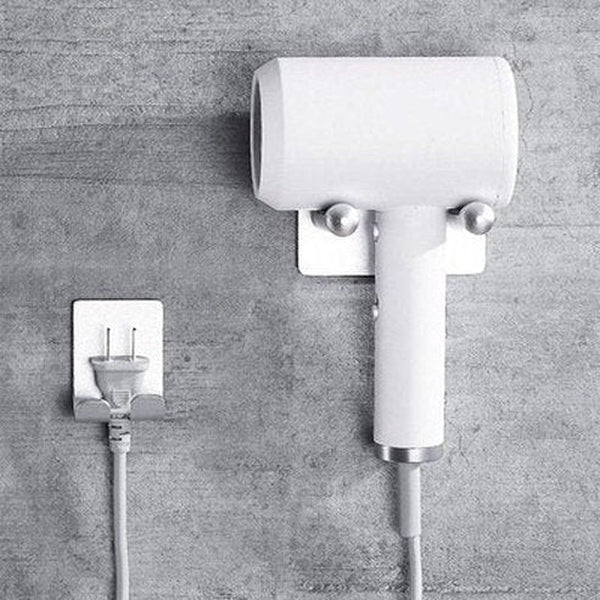 Wall Hair Dryer Rack Bathroom Accessory Mounts Silver Wall-Mounted Aluminum Hair Dryer Rack · Dondepiso