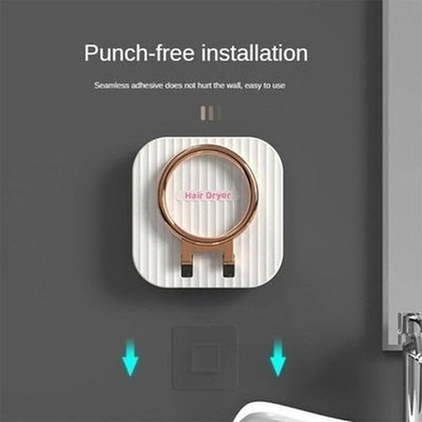 Hair Dryer Storage Holder Bathroom Accessory Mounts Wall-Mounted Hanging Hair Dryer Storage Holder · Dondepiso