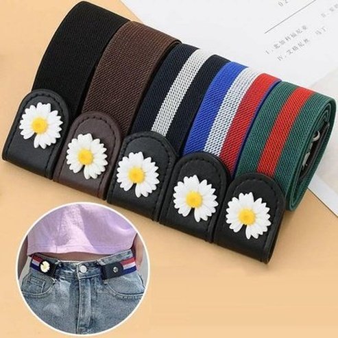 Elastic Flower Belt Belts Elastic Flower Belt Without Buckle Women Jeans – Dondepiso