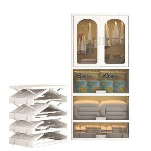 Plastic Removable Wardrobe Cabinets & Storage White Multi-layer Plastic Removable Wardrobe · Dondepiso