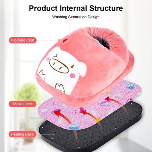 Cartoon Foot Warmer Massage Cushions Grey Cartoon Electric Heating Foot Warmer · Dondepiso