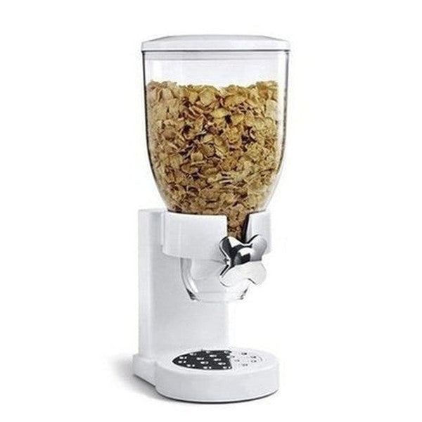 Cereal Dispenser Box Food Storage Containers White Cereal Dispenser Double ABS Food Storage Container Box · Dondepiso