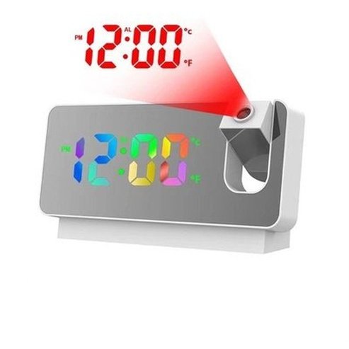 Digital Projector Clock Clocks White colorful LED Digital Projector Desk Clock - Dondepiso