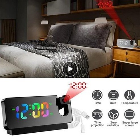 Digital Projector Clock Clocks LED Digital Projector Desk Clock - Dondepiso