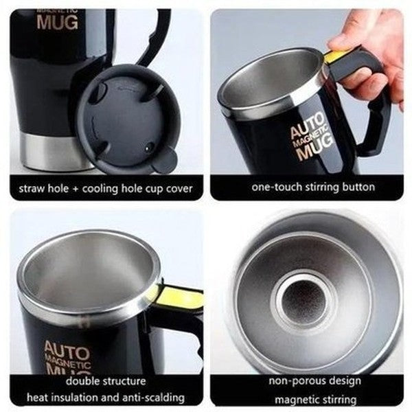 Coffee Mixing Cup Coffee & Tea Cups Black Magnetic Coffee Milk Mixing Mug Cup – Dondepiso